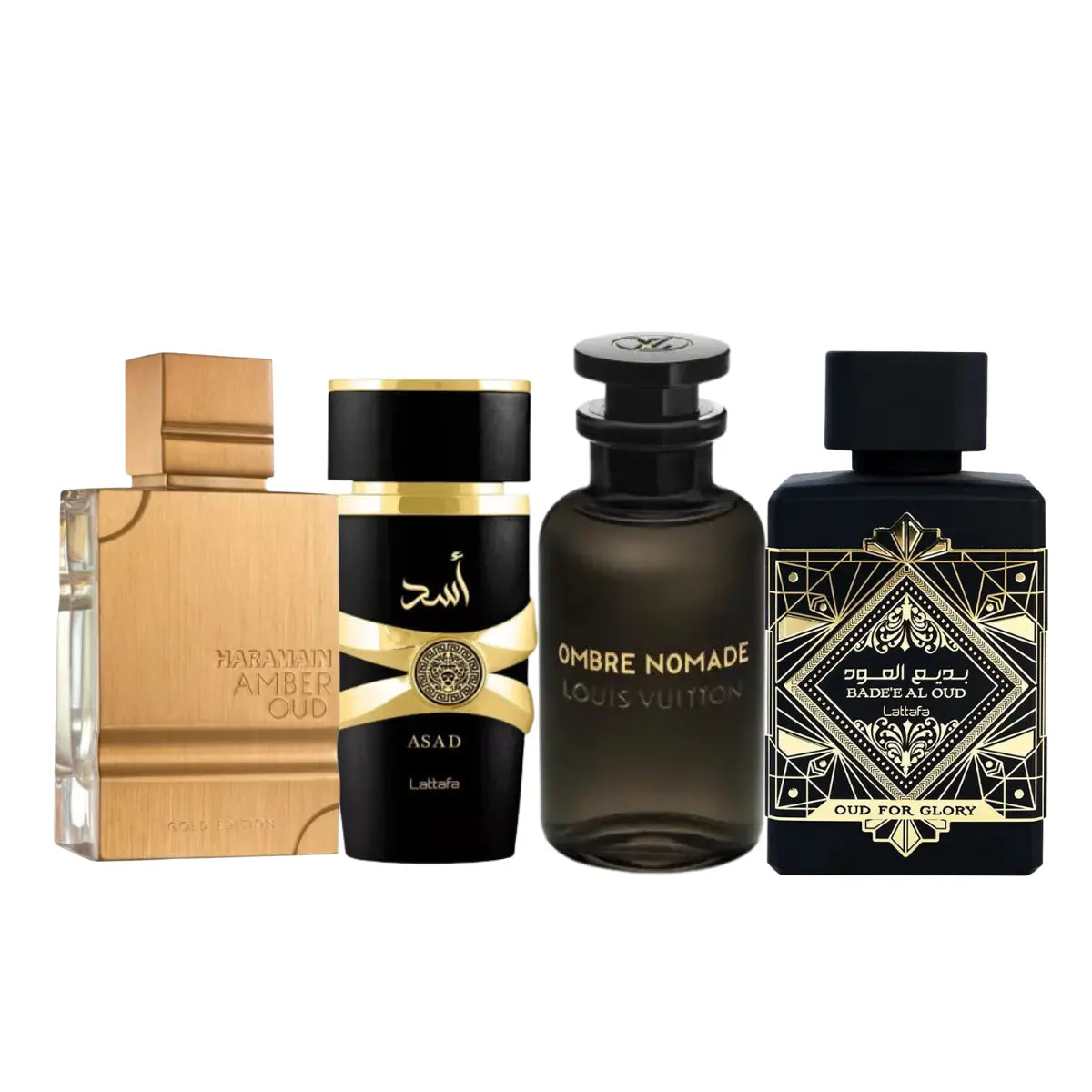 Sada 4 parfémů | Oud For Glory, Asad, Ombre Nomade, Amber Oud 100ml