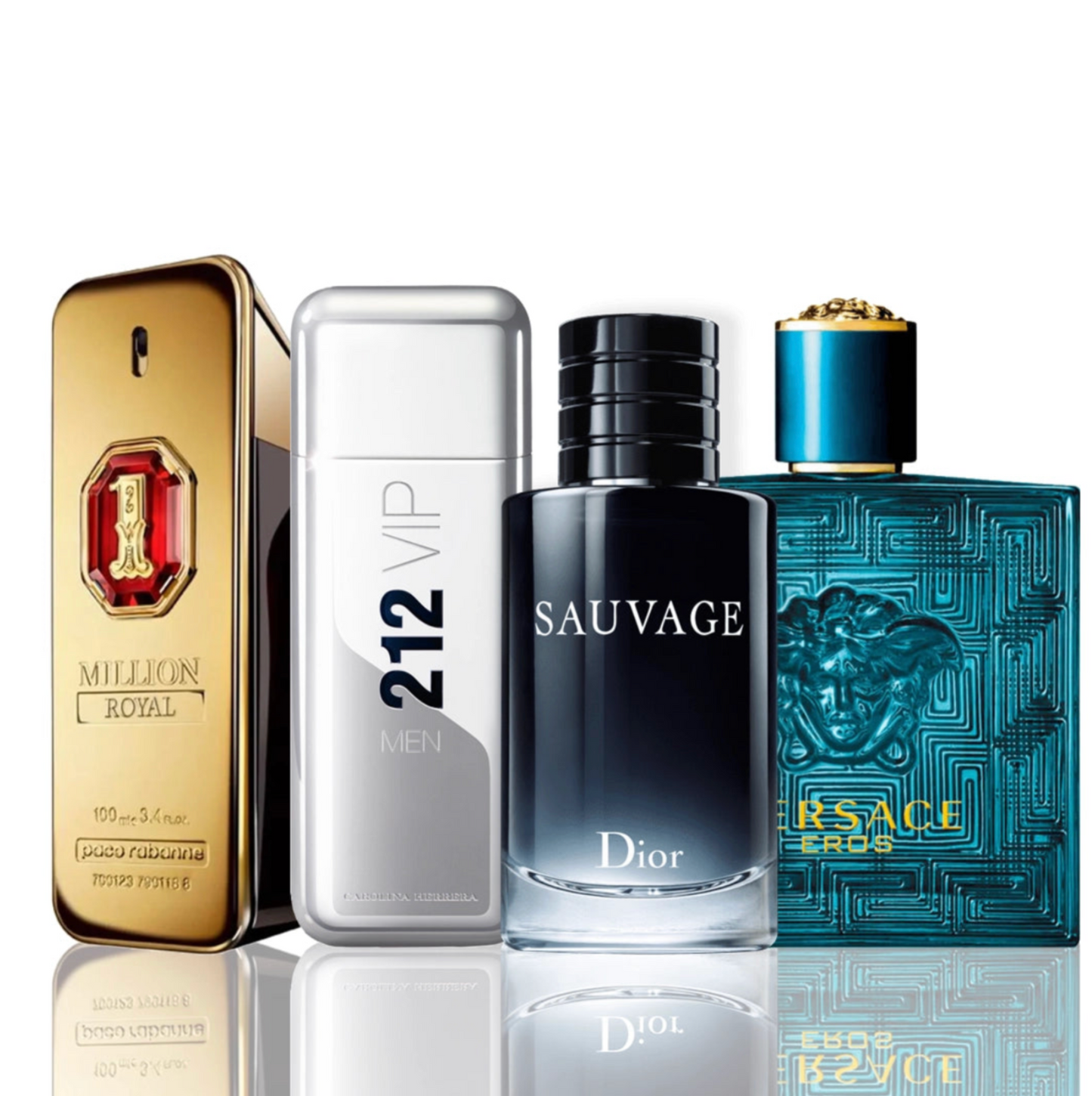 Sada 4 parfémů | One Million Royal + 212 VIP Men + Sauvage Dior + Versace Eros 100 ml